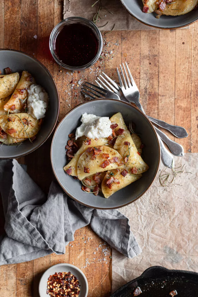 gluten free pierogi plated