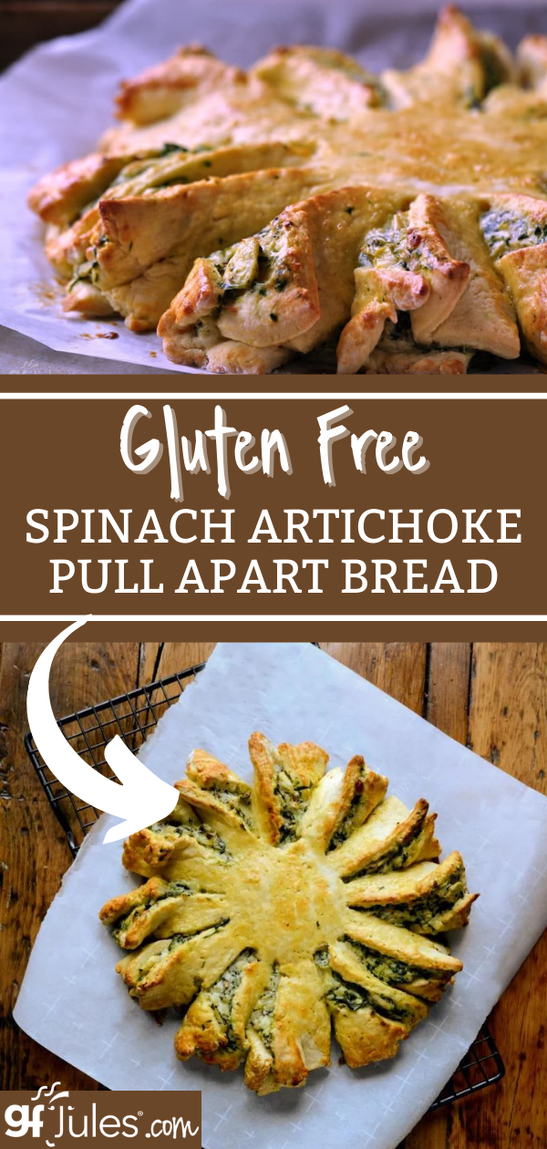 Gluten Free Spinach Artichoke Pull Apart Bread