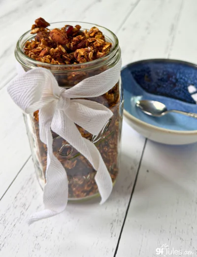 homemade gluten free granola in jar