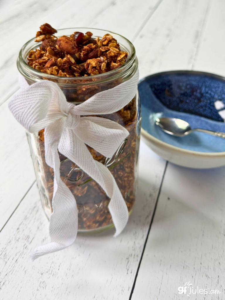 homemade gluten free granola in jar