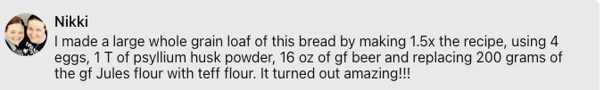 Pinterest review of gluten free beer bread