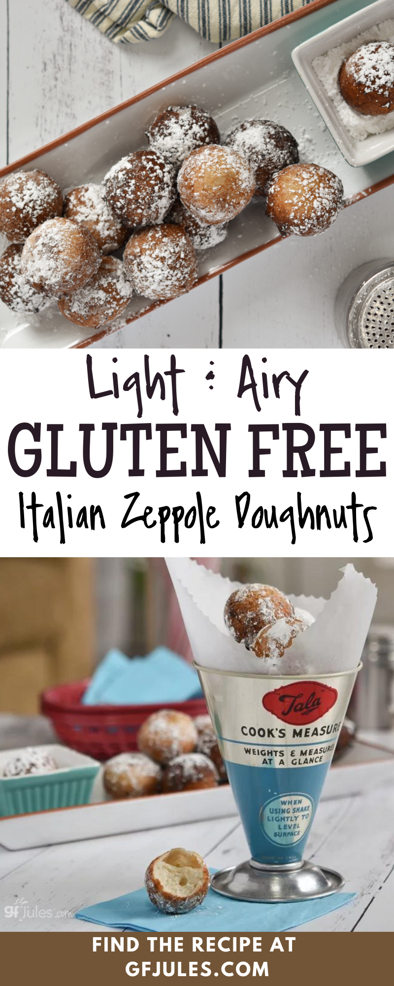 Light & Airy Gluten Free Italian Zeppole Doughnuts pin 2