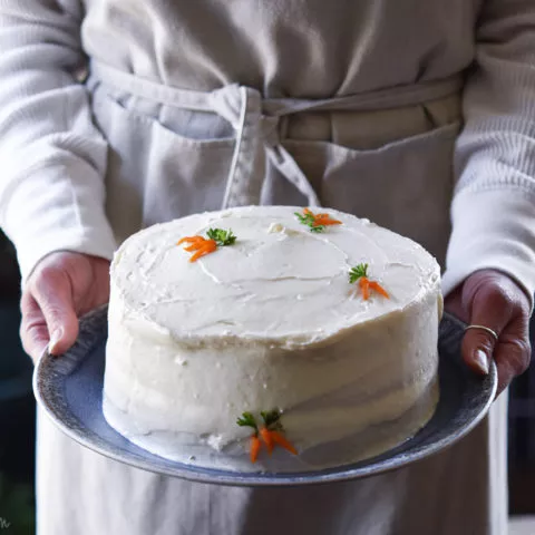 gluten free carrot cake holding | gfJules