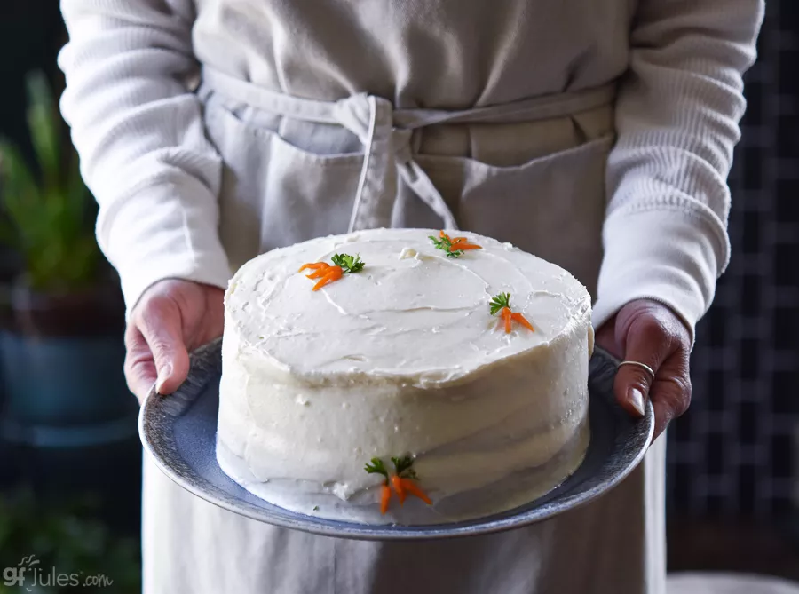 gluten free carrot cake holding | gfJules