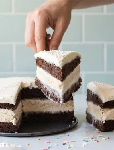 Gluten Free Ice Cream Cake served