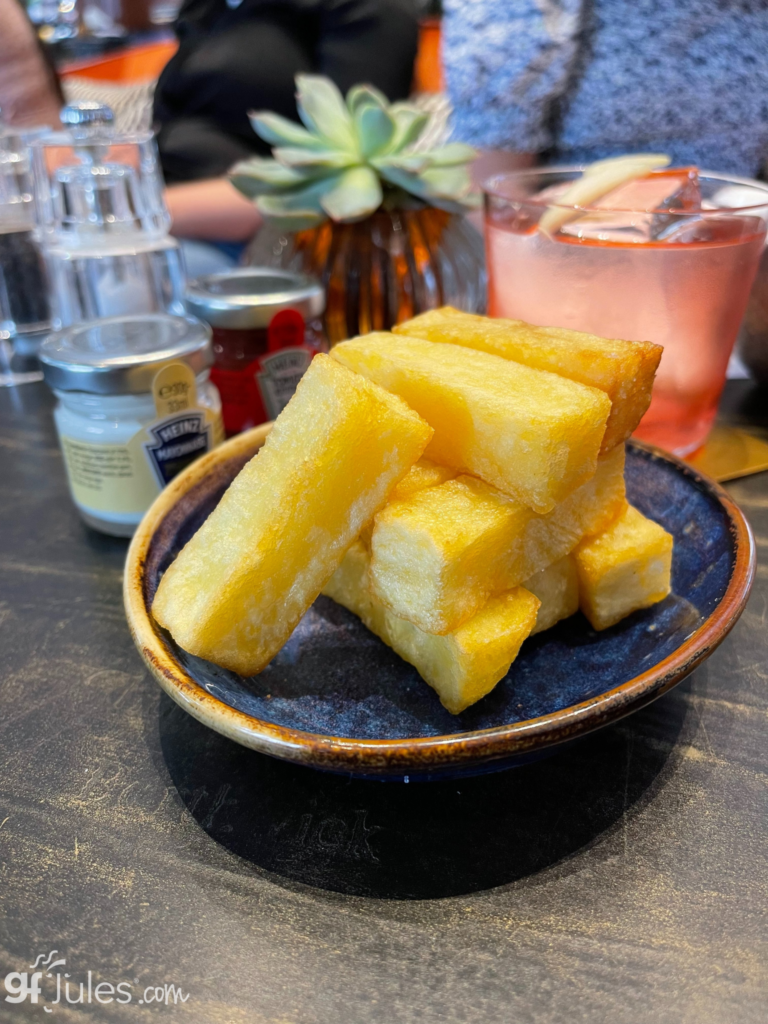 Indigo at One Aldwych gluten free chips made in dedicated fryer | gfJules