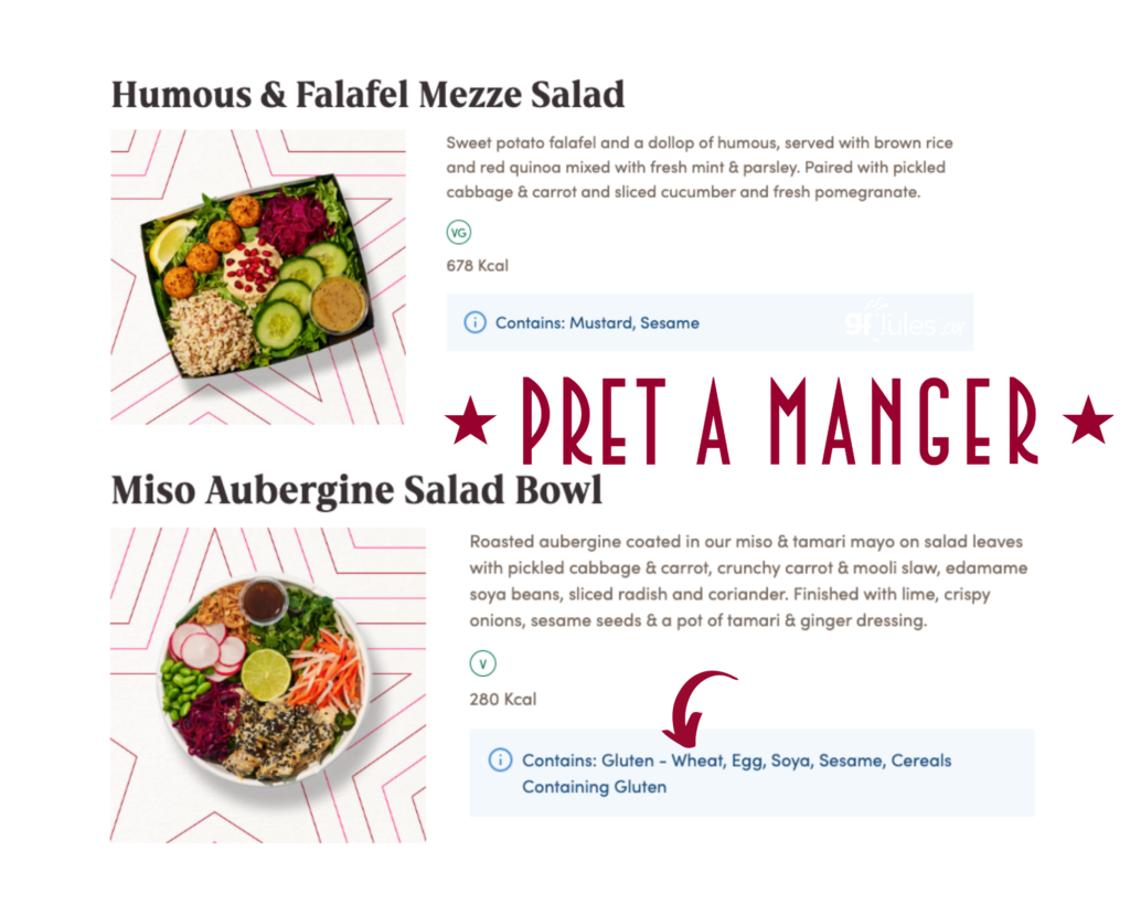 Gluten Free and Gluten at Pret a Manger in London Heathrow Airport | gfJules