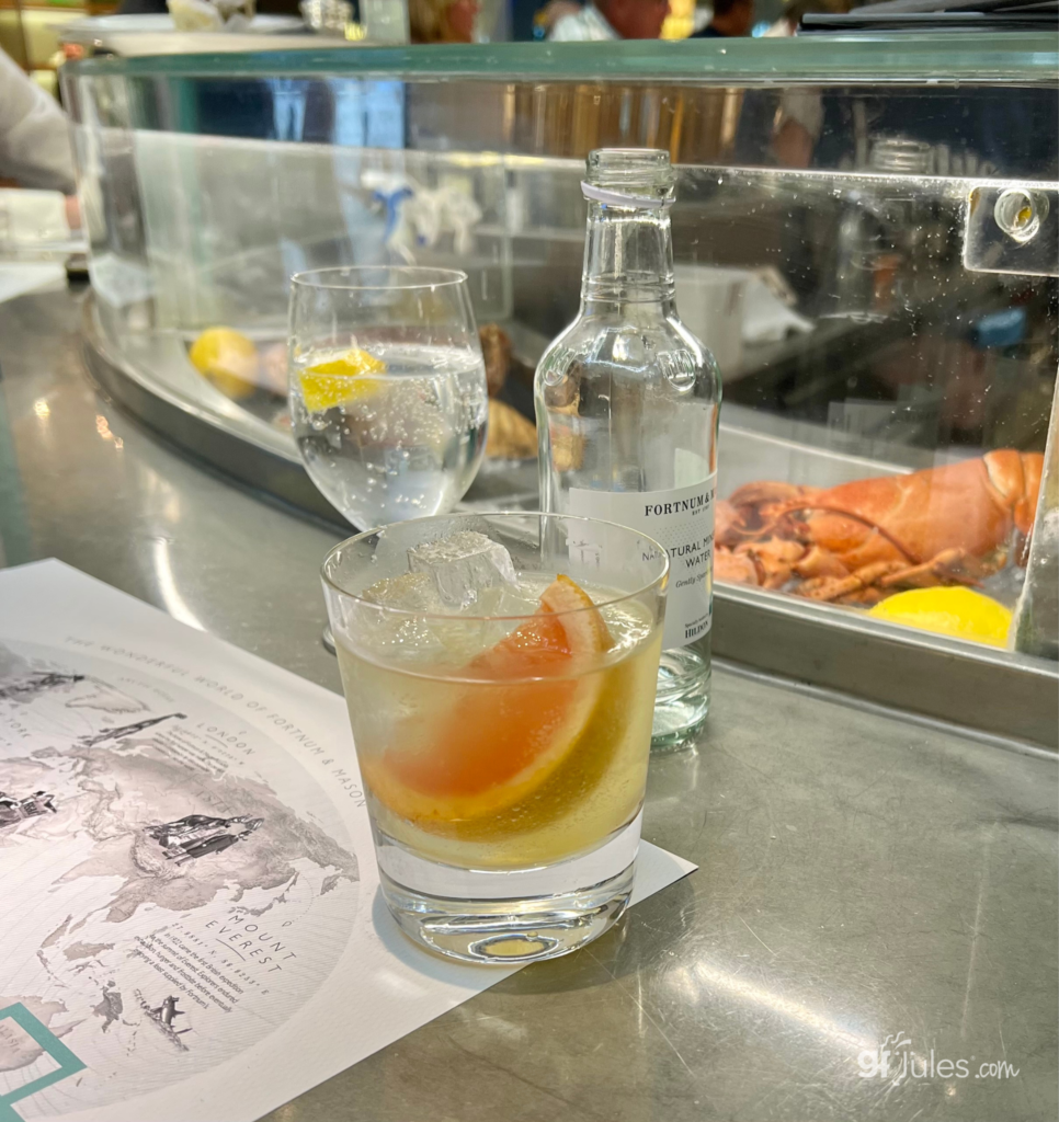 Fortnum & Mason Bar with gin at Heathrow Terminal 5 | gfJules