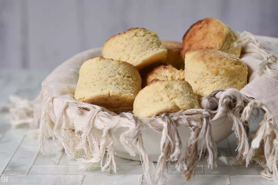 easy gluten free biscuits in bowl | gfJules