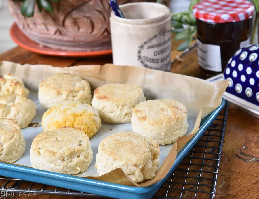 easy gluten free biscuits on tray |gfJules