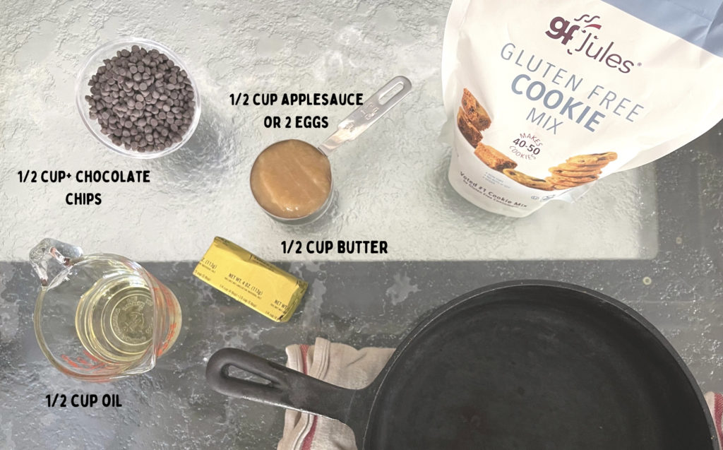 ingredients for gluten free skillet cookie | gfJules