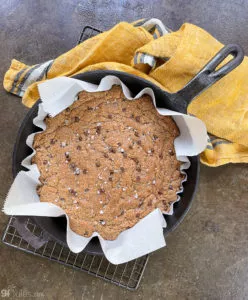 gluten free skillet cookie after baking | gfJules