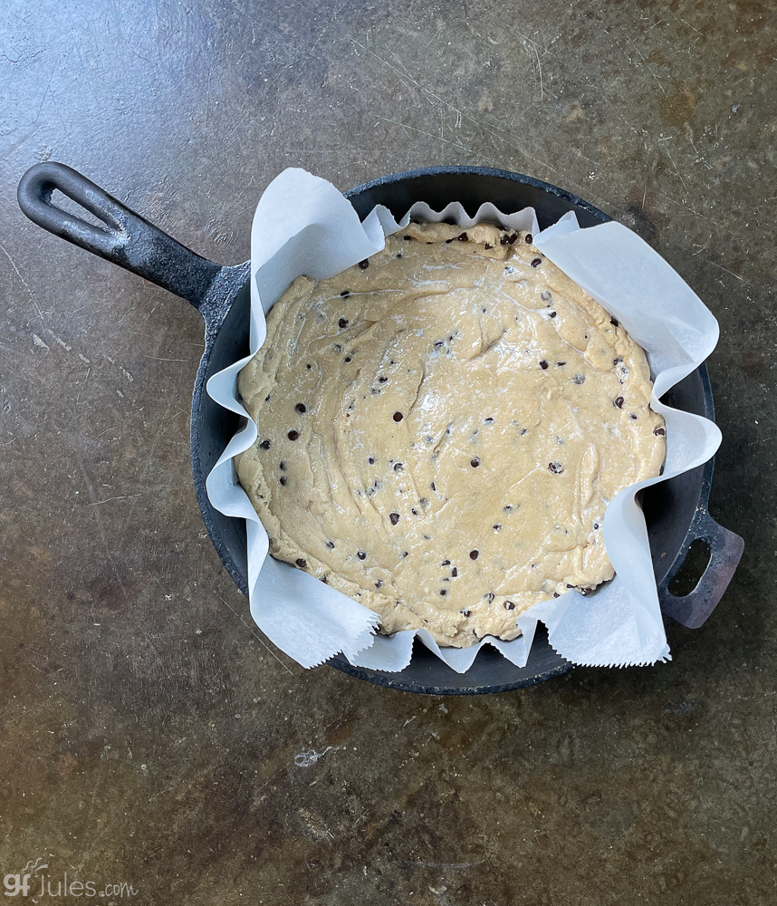 gluten free skillet cookie before baking | gfJules