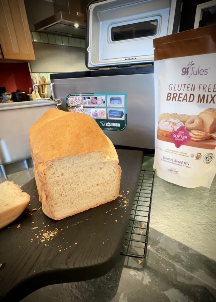 Gluten Free Bread sliced from Zojirushi machine