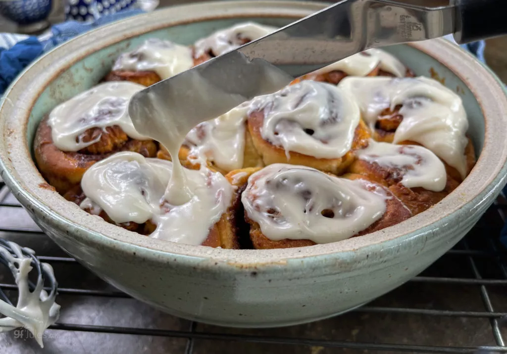 icing gluten free overnight cinnamon rolls