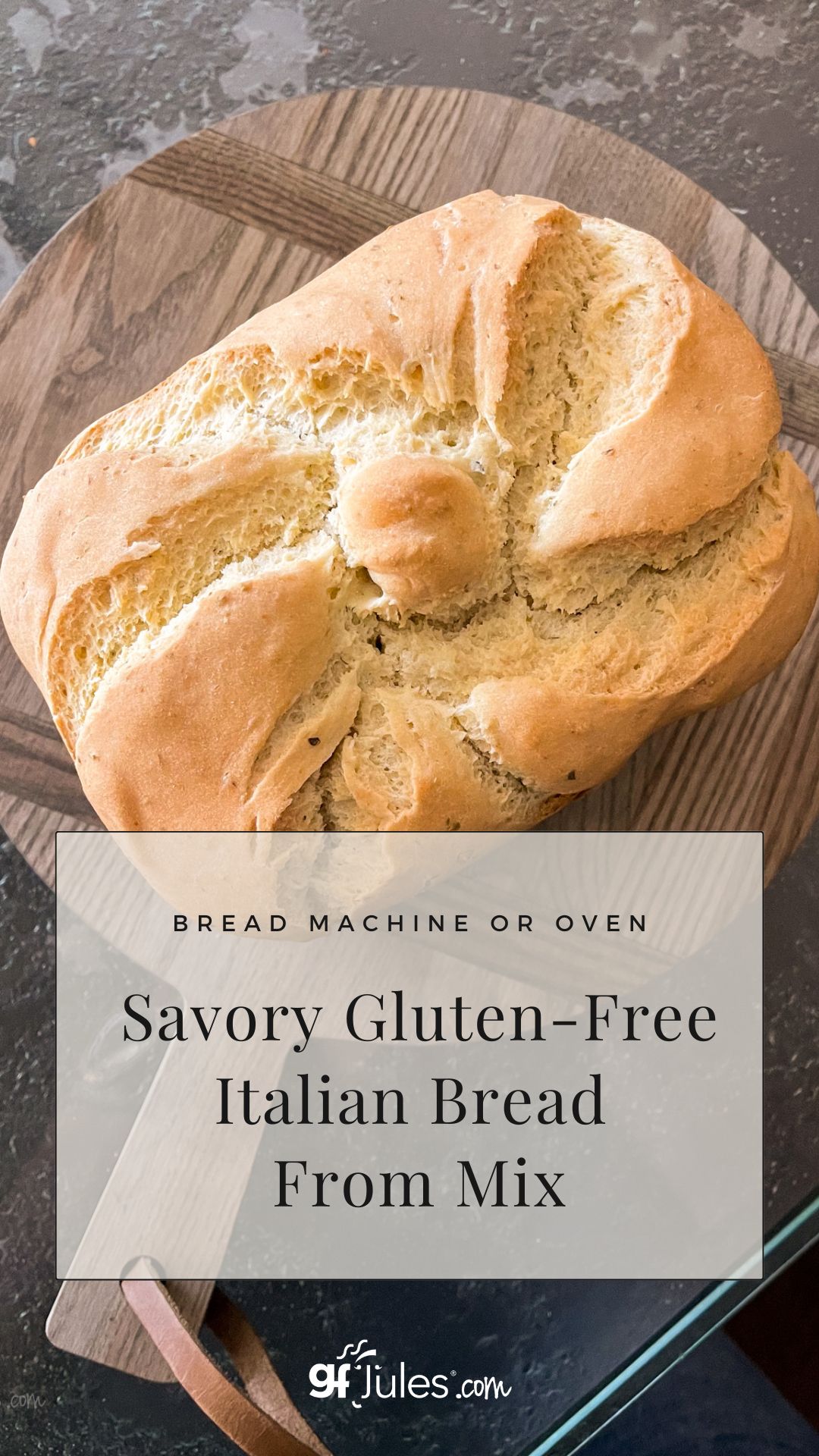 Savory Gluten Free Italian Bread From Mix for bread machine or oven | gfJules