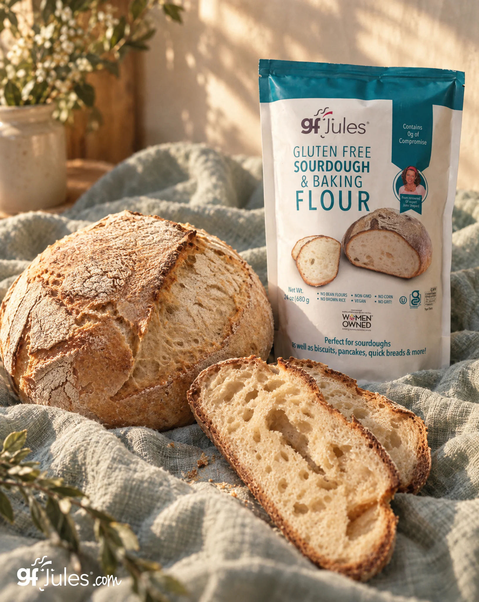 gfjules sourdough flour with boule