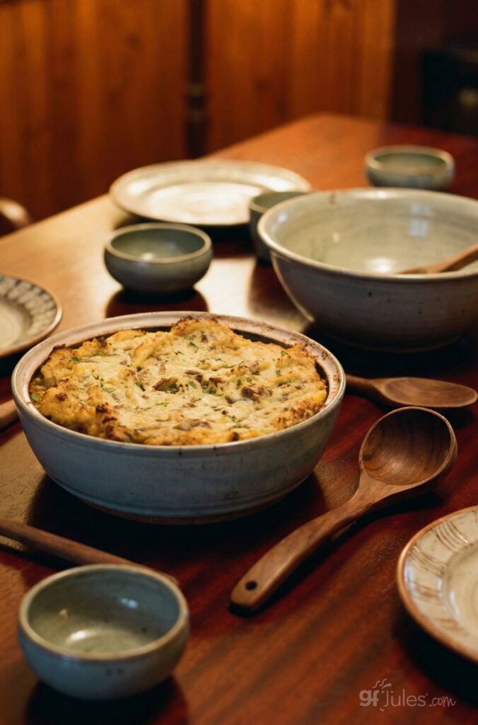 gluten free shepherd's pie on table