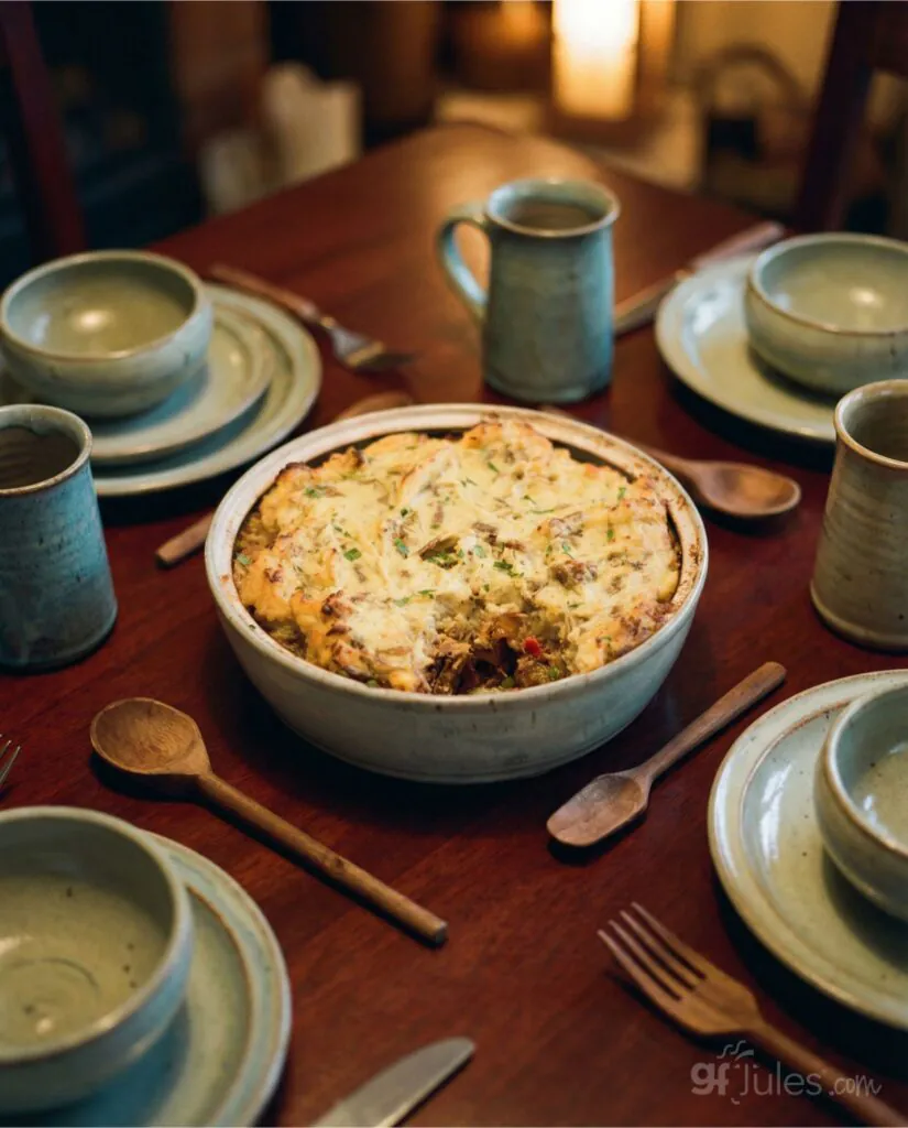 gluten free shepherd's pie with serving