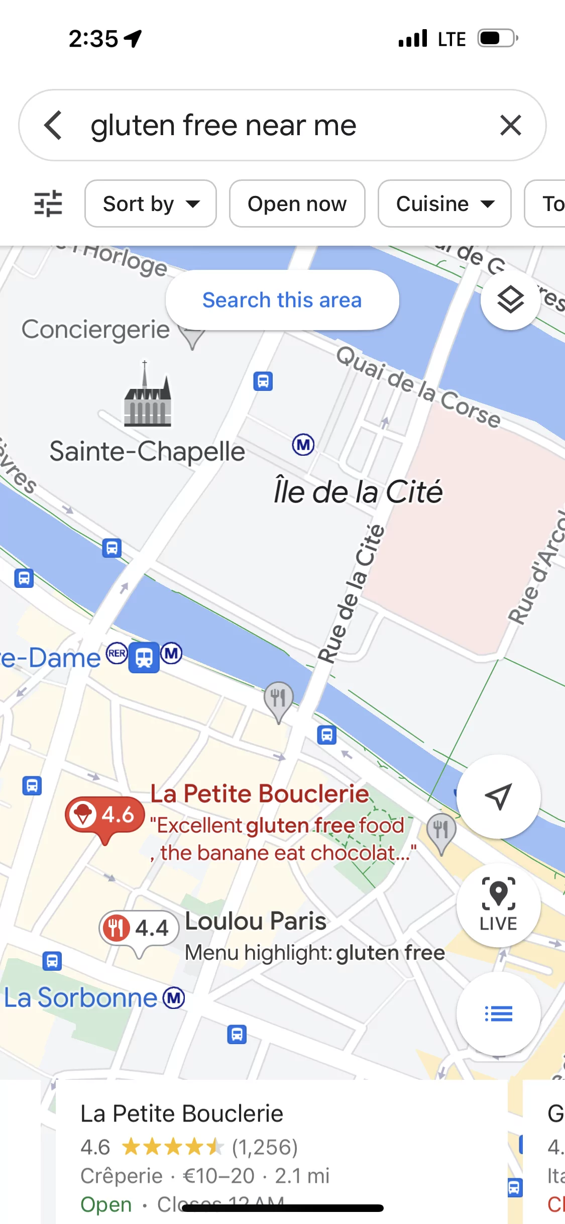 gluten free google maps La Petite Bouclerie