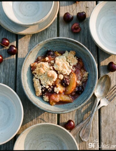 easy gluten free fruit cobbler in cup