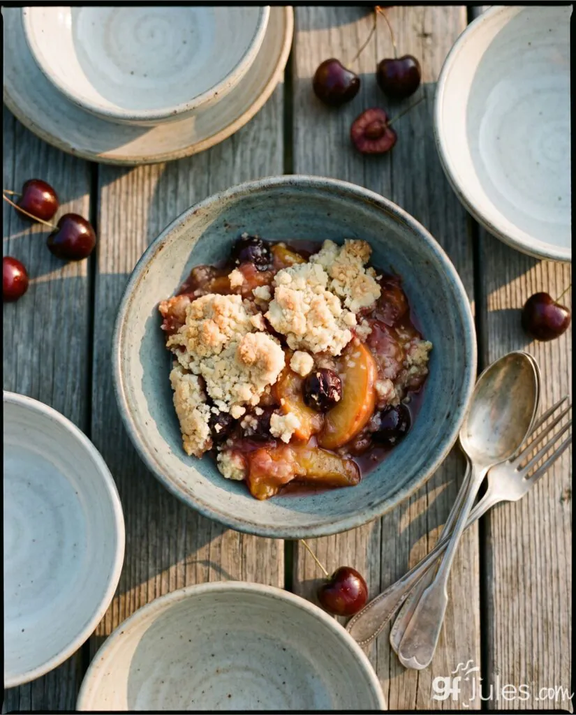 easy gluten free fruit cobbler in cup