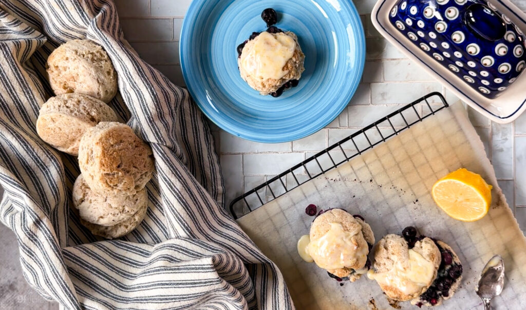 glazed gluten free lemon blueberry biscuit wide