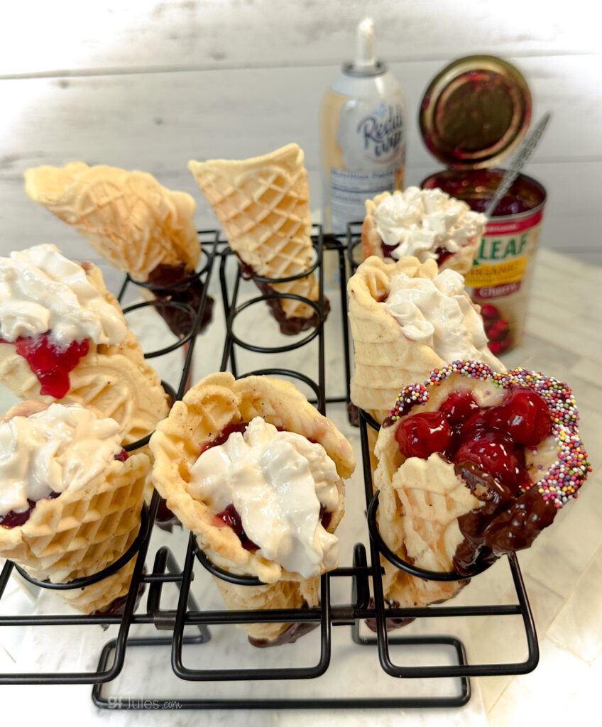 Gluten Free Pie Cones in holder