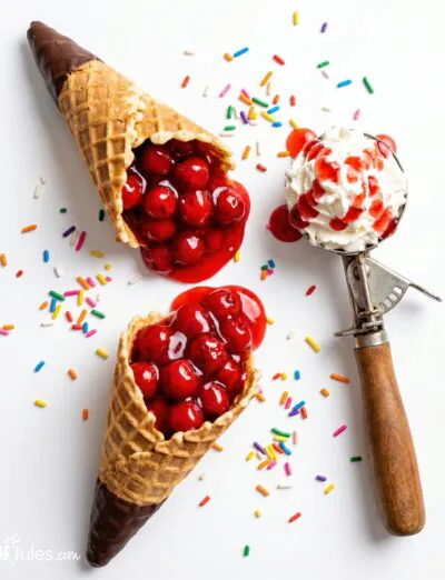 gluten free pie cones with sprinkles