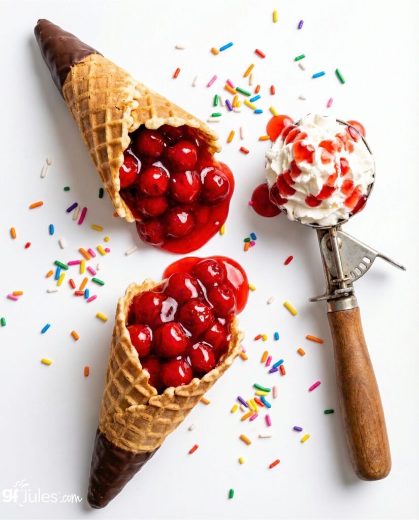 gluten free pie cones with sprinkles