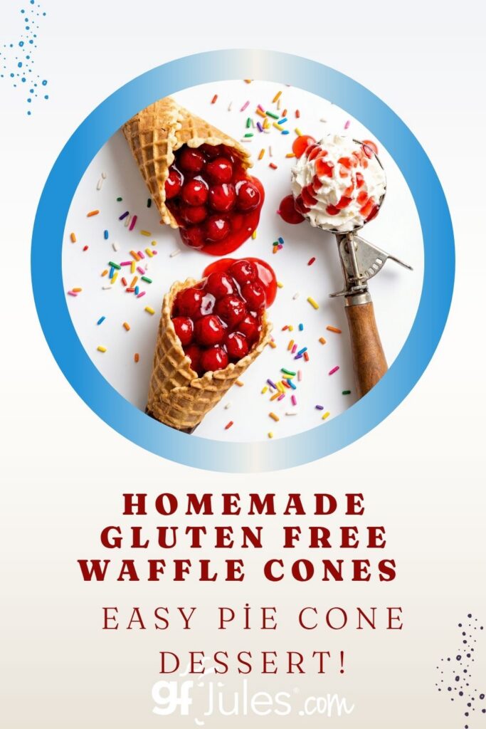Easy Pie Cone Dessert with homemade gluten free waffle cones