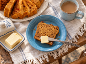 Gluten Free Pumpkin Banana Bread - overhead wide