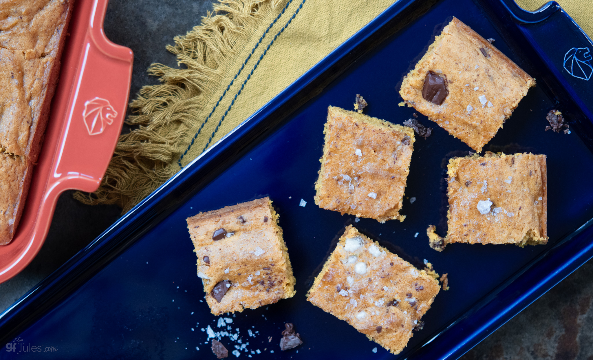 gluten free pumpkin bars on platter OH