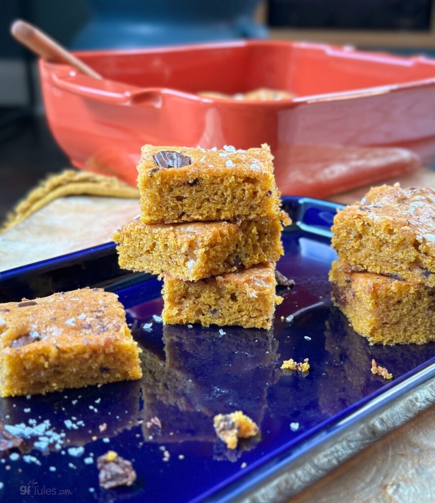 pumpkin bars-stack with salt