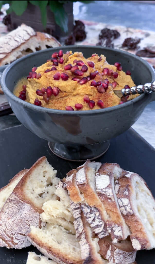 pumpkin hummus with sourdough