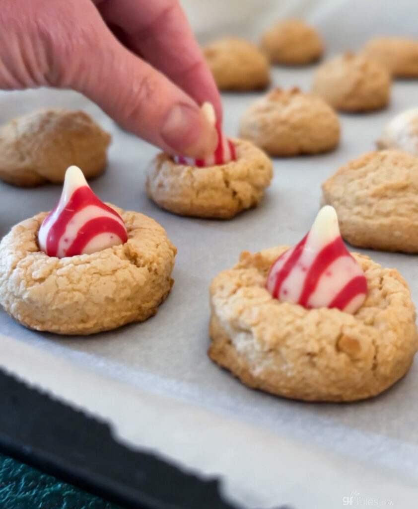 Gluten Free Peanut butter blossoms pressing kisses-8-2