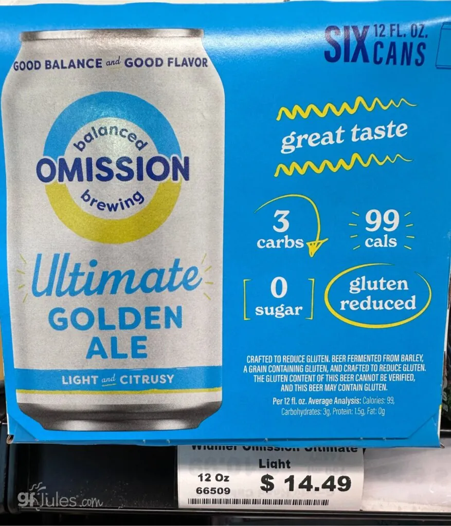 omission gluten reduced beer