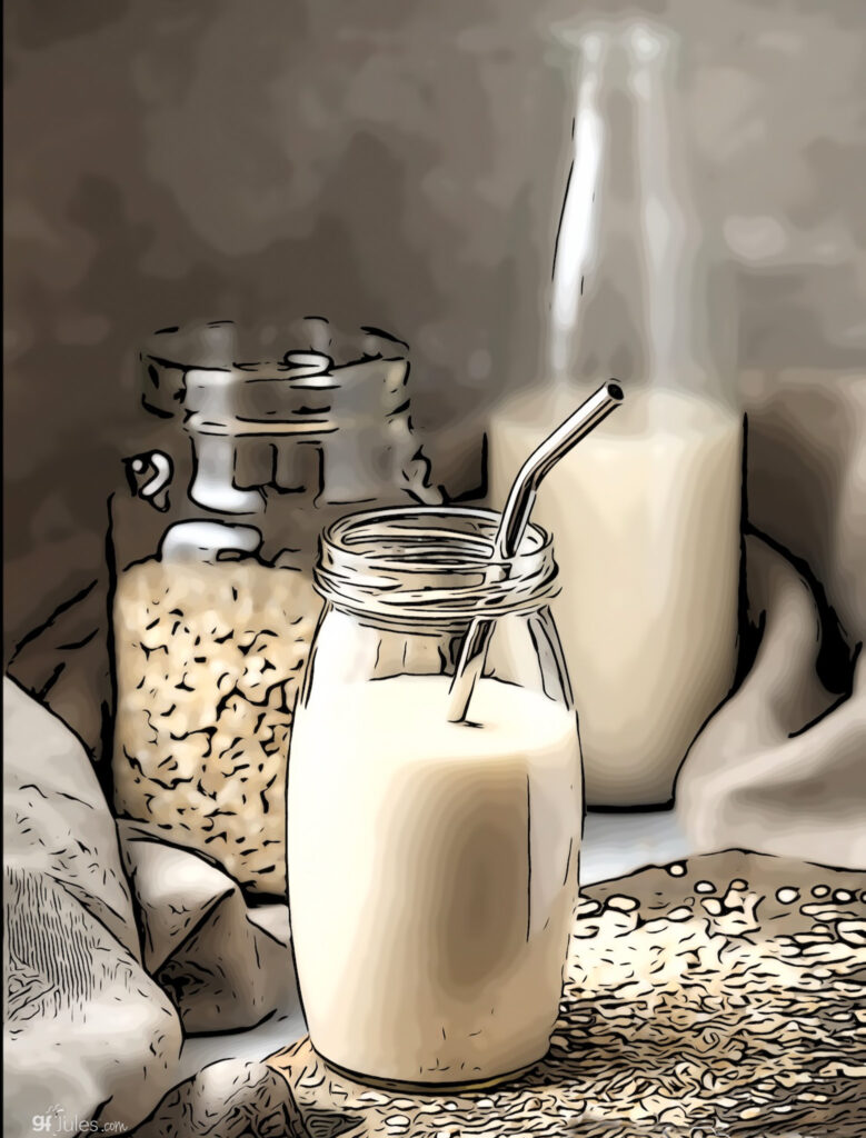 oat milk in jar