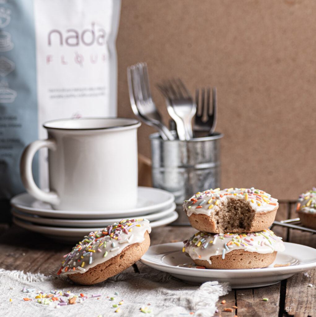 grain free donuts nada flour and coffee cup