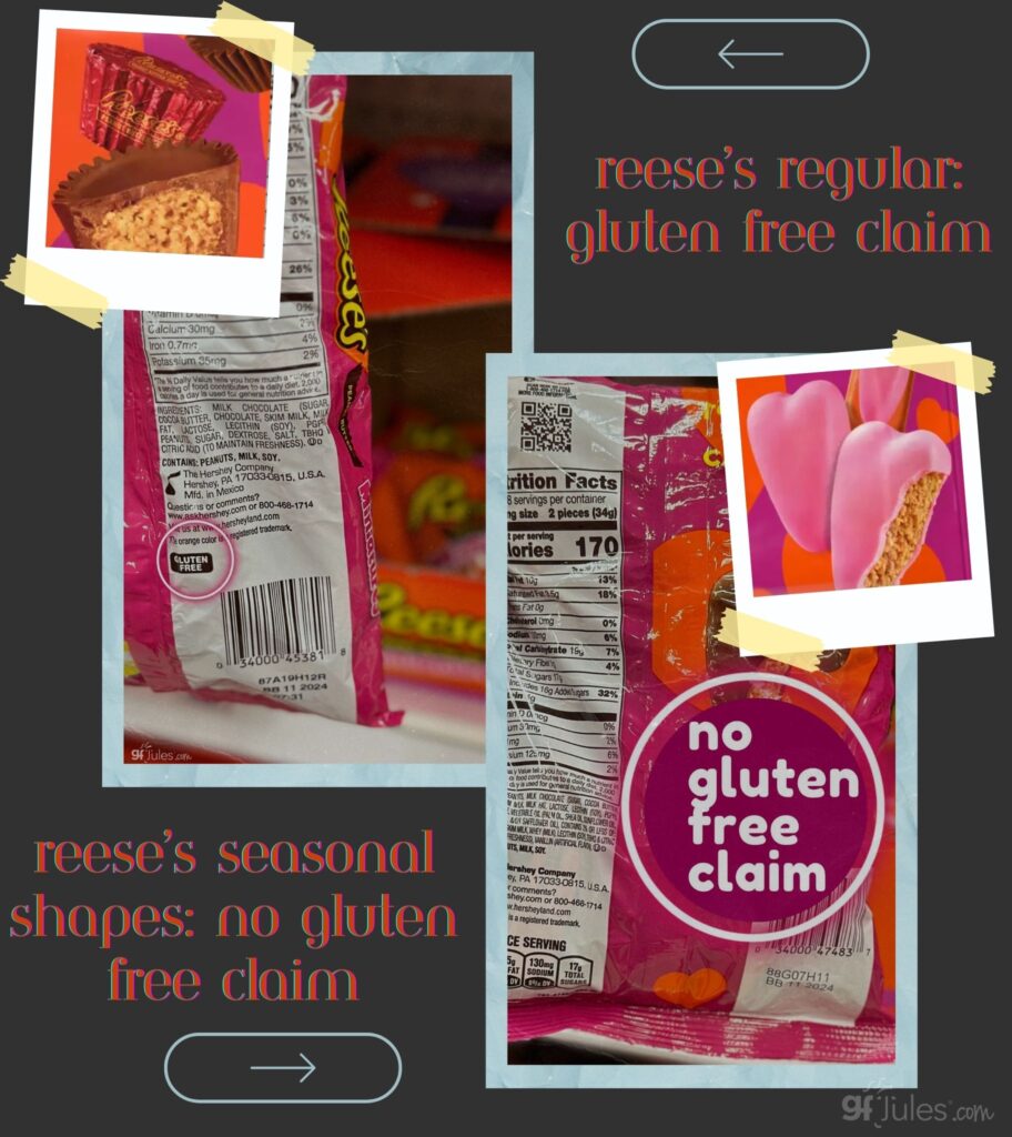 Reese’s seasonal shapes not gluten free