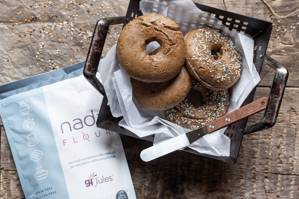 grain free bagels recipe with Nada and basket