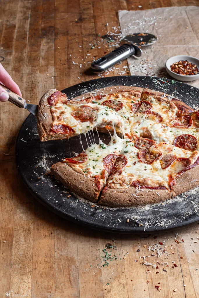 grain free pizza recipe cheese pull