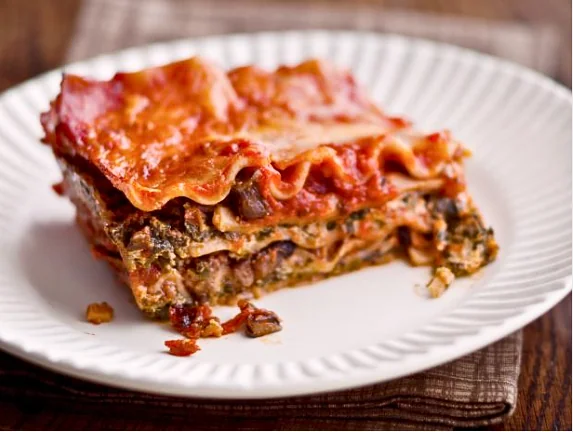 lasagna on disposable plate