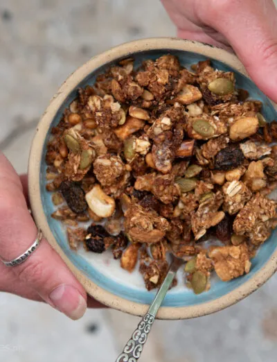 Gluten Free Sourdough Granola in Bowl