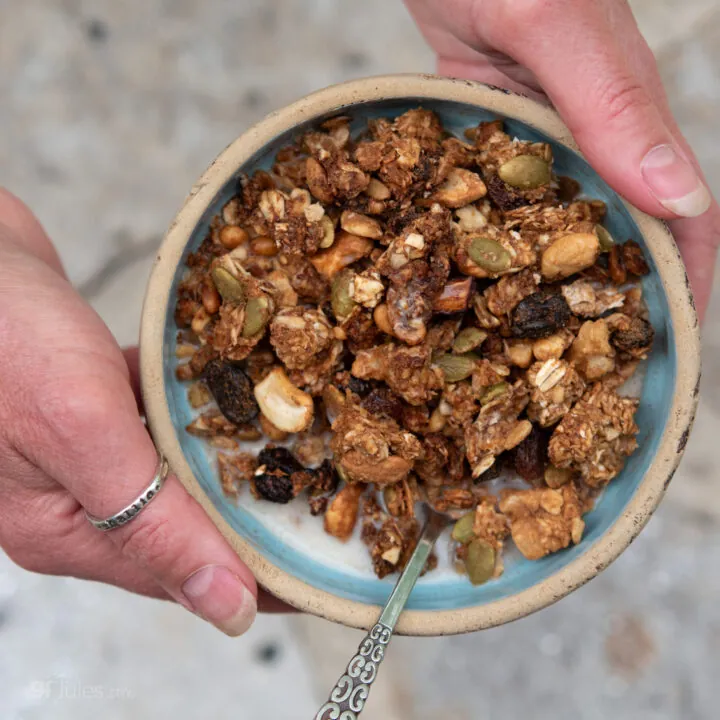 Gluten Free Sourdough Granola in Bowl