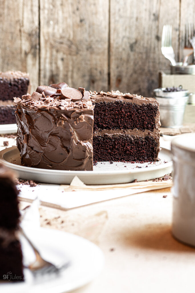 Double Chocolate Gluten Free Cake sliced