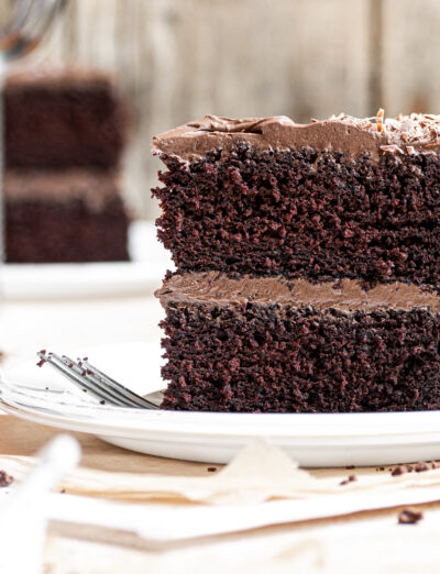 Gluten Free Double Chocolate Cake slice