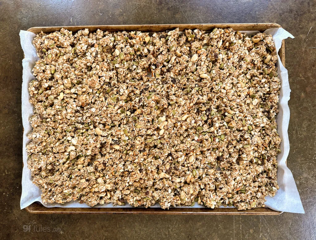 Gluten Free Sourdough Granola before baking