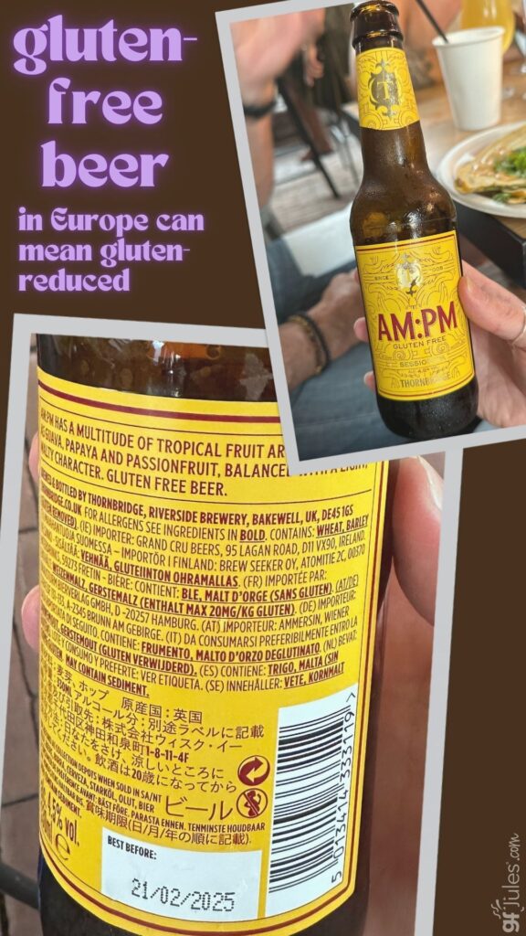 In Europe "gluten free" beer can also mean gluten reduced