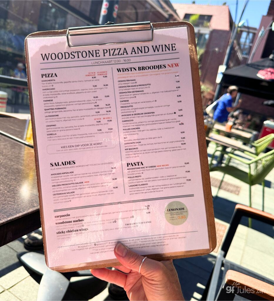 Woodstone Pizza Menu